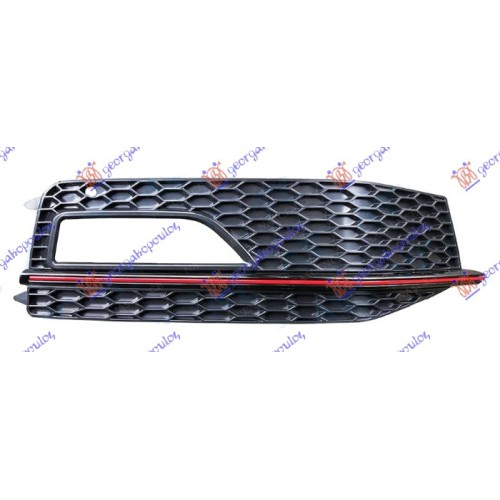 Grilë në parakolpin e përparmë (me hapje për drita të mjegullës) e kuqe trim (s-line) për AUDI A4 11-15