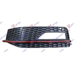 Grilë në parakolpin e përparmë (me hapje për drita të mjegullës) e kuqe trim (s-line) për AUDI A4 11-15 Grilë në parakolpin e përparmë (me hapje për drita të mjegullës) e kuqe trim (s-line) për AUDI A4 11-15