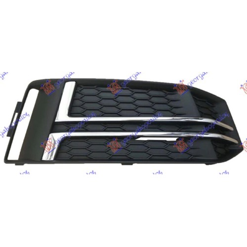 Grilë në parakolpin e përparmë (pa hapje për sensor) me krom (s-line) për AUDI A4 15-18 - OEM: 8W0807682F Grilë në parakolpin e përparmë (pa hapje për sensor) me krom (s-line) për AUDI A4 15-18 - OEM: 8W0807682F