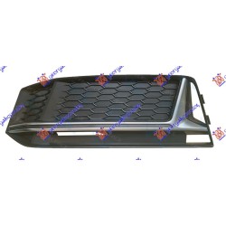 Grilë në parakolpin e përparmë (pa hapje për sensor) me shirit argjendtë (s-line) për AUDI A4 15-18 - OEM: 8W0807681K Grilë në parakolpin e përparmë (pa hapje për sensor) me shirit argjendtë (s-line) për AUDI A4 15-18 - OEM: 8W0807681K