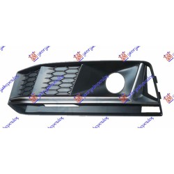 Grilë në parakolpin e përparmë (me hapje për sensor) me shirit të argjentë (s-line) për AUDI A4 15-18 - OEM: 8W0807681L Grilë në parakolpin e përparmë (me hapje për sensor) me shirit të argjentë (s-line) për AUDI A4 15-18 - OEM: 8W0807681L