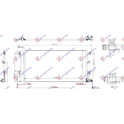 Radiator i kondicionerit 3.0 (55) TFSi benzinë - 3.0 (50) TDi dizel (678x335x12) për AUDI A4 15-18