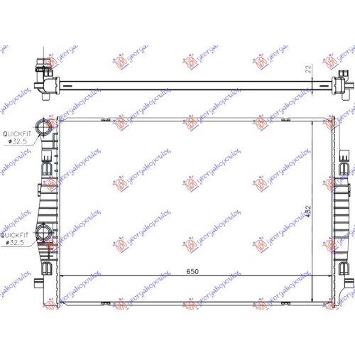Radiator për motor 1.5 TFSi//hibrid benzinë - 2.0 TDI dizel (650x445) për AUDI A3 SPORT SEDAN/CABRIO 16-20 - OEM: 5Q0121251EQ