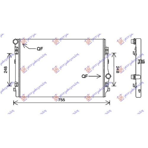 Radiator për motor 2.0 TDi (135 KW) dizel (650x450x32) për AUDI A3 3D/SPORTBACK 12-16 - OEM: 5Q0121251CN