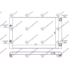 Radiator për motor 3.7-4.2i benzinë (725x480x40) RH tubë për AUDI A8 02-09 - OEM: 4E0121251E