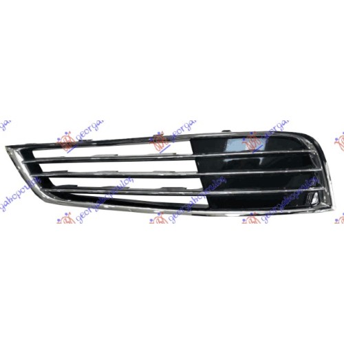 Grilë në parakolpin e përparmë (pa hapje për dirtë të mjegullës) (me 3 Shirit a) për AUDI A8 09-13 - OEM: 4H0807680K