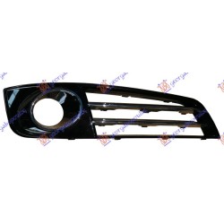 Grilë në parakolpin e përparmë (me hapje për drita të mjegullës) me 2 Shirit a kromi për AUDI A8 09-13 - OEM: 4H0807680N