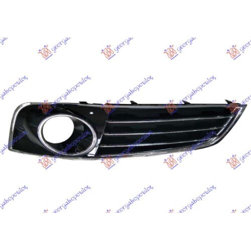 Grilë në parakolpin e përparmë (me hapje për drita të mjegullës) (me 3 Shirit a kromi) për AUDI A8 09-13 - OEM: 4H0807680DT94 Grilë në parakolpin e përparmë (me hapje për drita të mjegullës) (me 3 Shirit a kromi) për AUDI A8 09-13 - OEM: 4H0807680DT94