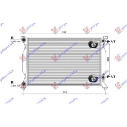 Radiator për motor 2.0 TFSi benzinë (marsh automatik) (630x410) për AUDI A4 04-07 - OEM: 8E0121251AE