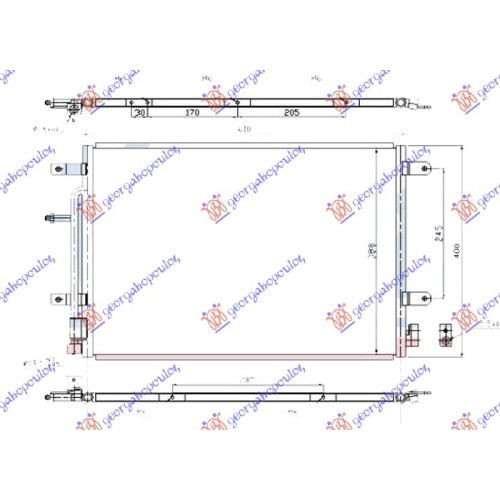 Radiator i kondicionerit S4-4.2i benzinë - 2.7-3.0 Tdi dizel (560x390x16) për AUDI A4 04-07 - OEM: 8E0260401E