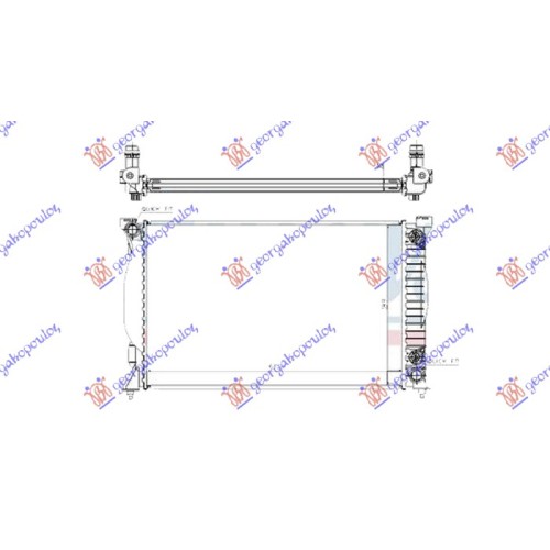 Radiator për motor 2,4i V6 benzinë (marsh automatik) (632x399) tuba diagonal për AUDI A4 00-04 - OEM: 8E0121251P Radiator për motor 2,4i V6 benzinë (marsh automatik) (632x399) tuba diagonal për AUDI A4 00-04 - OEM: 8E0121251P