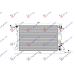 Radiator për motor 2.5 TDI dizel (me/pa kondicioner) (marsh automatik) (632x399) për AUDI A4 00-04 - OEM: 8E0121251K