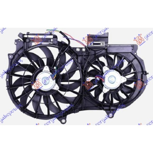 Ventilator komplet (dopio) 2.4-3.0-3.2 benzinë (380/280mm) për AUDI A4 04-07 - OEM: 8E0121207D