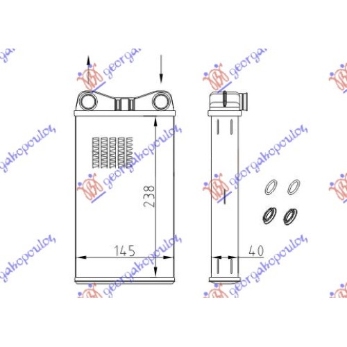 Ngrohës kabine (B) me/pa kondicioner (238x145) për AUDI A4 04-07 - OEM: 8E1820031