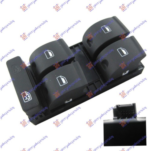 Ndërprerës në derën e përparme (katërfish) (10 pinë) për AUDI A4 04-07 - OEM: 8E0959851B Ndërprerës në derën e përparme (katërfish) (10 pinë) për AUDI A4 04-07 - OEM: 8E0959851B