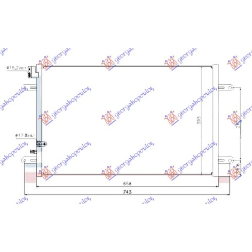 Radiator i kondicionerit 3.0 TFSI-3.2-4.2 FSI-5.2 (S6) benzinë - 2.7-3.0 TDI dizel (658x393x16) për AUDI A6 04-08 - OEM: 4F0260403L