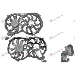 Ventilator për radiatorpër motor komplet komplet (dopio) 2.7-3.0 dizel për AUDI A6 04-08 - OEM: 4F0121003AC