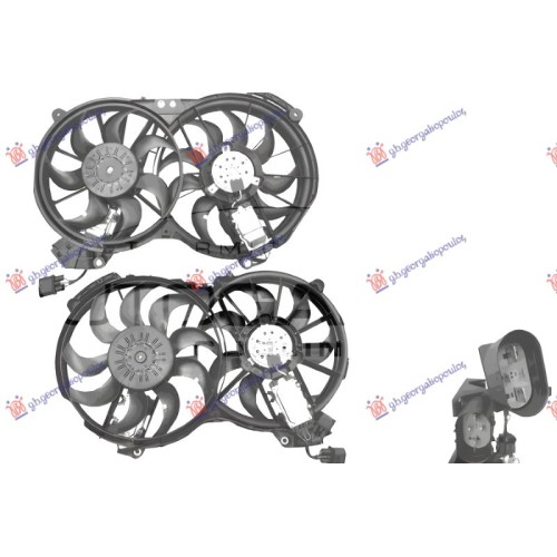 Ventilator për radiatorpër motor komplet komplet (dopio) 2.7-3.0 dizel për AUDI A6 04-08 - OEM: 4F0121003AC
