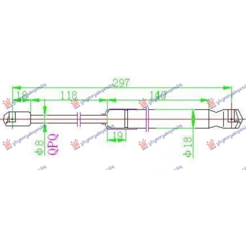 Amortizues (një) për derën e bagazhit (299L-670N) për AUDI A6 04-08 - OEM: 4F5827552B Amortizues (një) për derën e bagazhit (299L-670N) për AUDI A6 04-08 - OEM: 4F5827552B