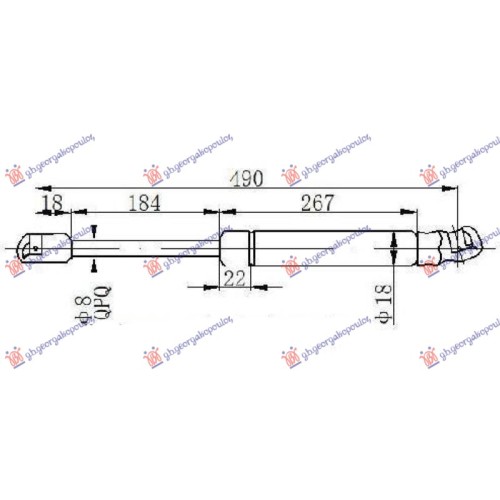 Amortizues (një) për derën e bagazhit karavan (490L-600N) për AUDI A6 04-08 - OEM: 4F9827552A Amortizues (një) për derën e bagazhit karavan (490L-600N) për AUDI A6 04-08 - OEM: 4F9827552A