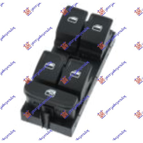 Ndërprerës në derën e përparme (katërfish) (8 pinë) për AUDI A1 18- - OEM: 5G0959857F Ndërprerës në derën e përparme (katërfish) (8 pinë) për AUDI A1 18- - OEM: 5G0959857F