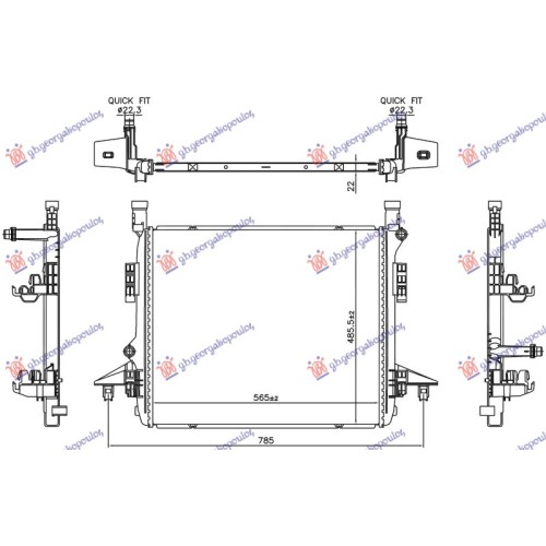 Radiator për motor (565x485x22) për AUDI E-TRON SPORTBACK 20- - OEM: 1EA121251A Radiator për motor (565x485x22) për AUDI E-TRON SPORTBACK 20- - OEM: 1EA121251A