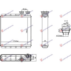 Ngrohës kabine me/pa kondicioner (160x175x33) për AUDI A1 18- - OEM: 2Q0819030A