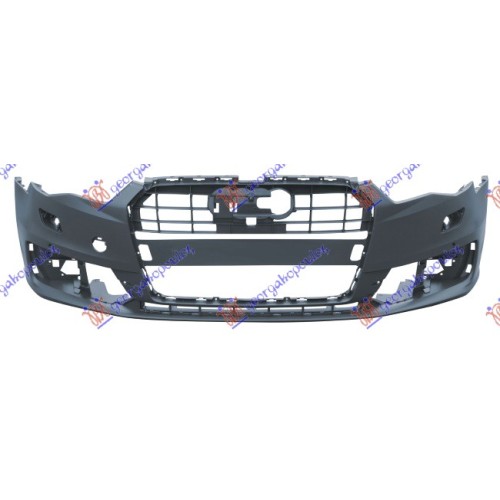 Parakolpi i përparmë (gati për ngjyrosje) (me hapje për sensorë parkimi) + spërkatëse) për AUDI A6 14-18 - OEM: 4G0807065PGRU